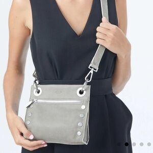 HAMMIT TONY GROMMET STUDDED PEWTER LEATHER CROSSBODY